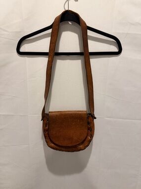 Vintage 1970’s tooled brown full grain leather Style Saddle Bag.western,cowgirl